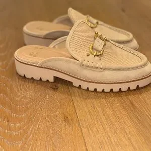 Donald J. Pliner Tan Loafers with Horsebit Hardware Size 8 Donald J Pliner Filo Tan Metallic Suede Horsebit Loafers  main image 4